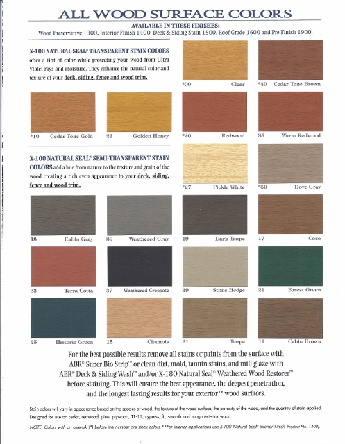 Wolman Stain Color Chart